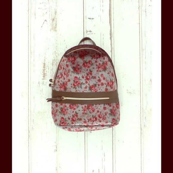 Super cute Grey Velvet Floral Backpack main image 11